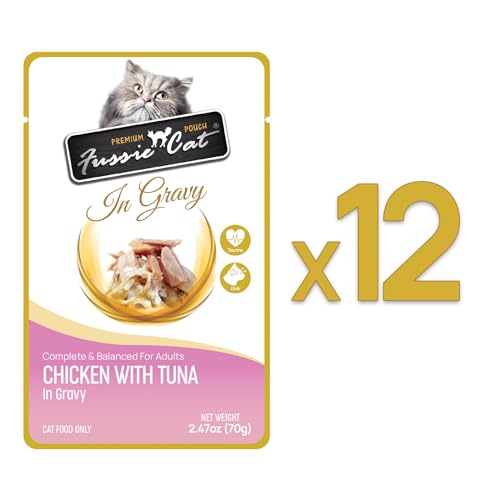 Fussie cat Premium Chicken w/Tuna in Gravy 2.47 Oz (Pack of 12)