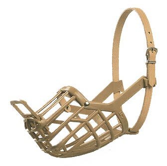 Omnipet Leather Brothers Italian Basket Dog Muzzle, Tan, Size 8