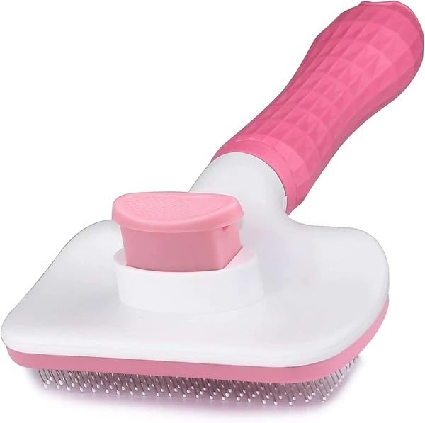 Breedo Self Cleaning Slicker Brush, Pet Grooming Shedding Brush For Dogs And Cats  Easy To Remove Loose Undercoat, Pet Massagin