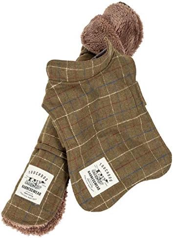 Touchdog  2In1 Windowpane Plaided Dog Jacket With Matching Reversible Dog Mat, Olive Green Plaid  Xsmall