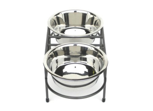 NMN Products Mesh Double Bowl Elevated Diner - 7" Tall
