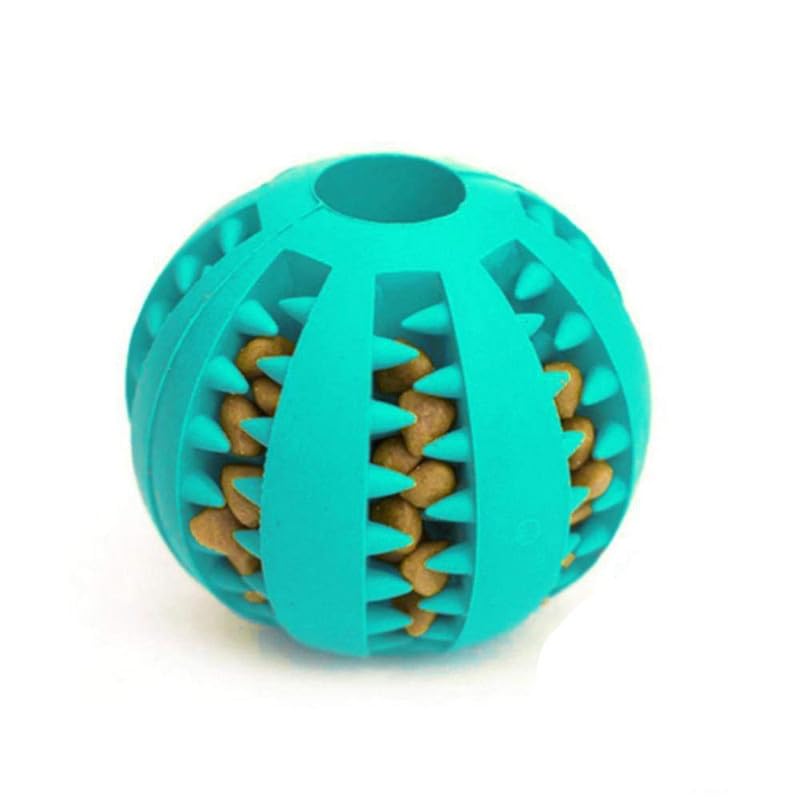 Dog Trust Pet Toy Ball for Small to Medium Breeds Soft Rubber Bouncy Ball  Dog Food Treat Feeder Tooth Cleaning  Pet Exercise 