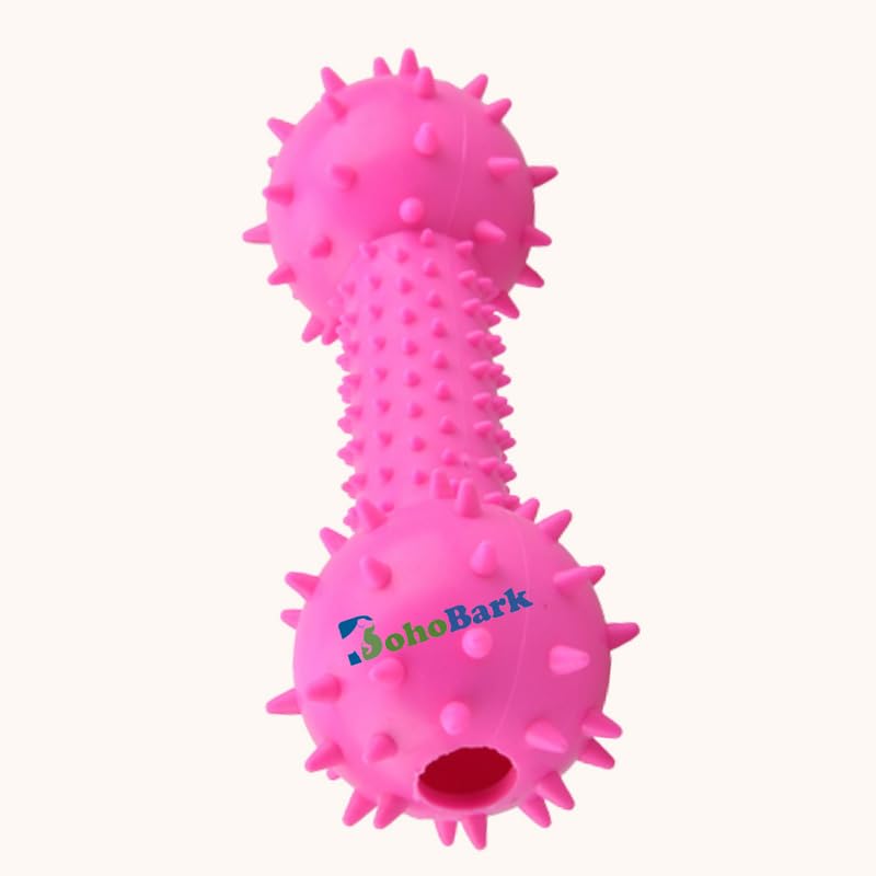 Bohobark Interactive NonToxic Doumble For Dogs And Puppies Durable Chewing, Teething, And Training Toy (Pink)