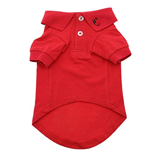 Doggie Design Solid Dog Polo Shirt (Flame Scarlet Red, Xl)