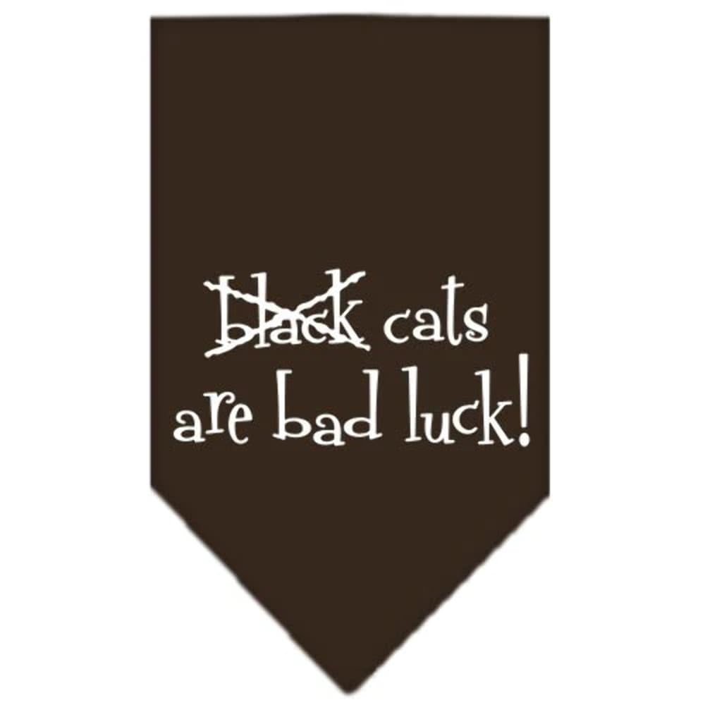 Halloween Pet and Dog Bandana Screen Printed, "Black Cats are Bad Luck" Black Small