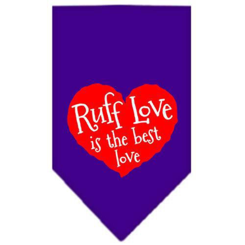 Mirage Pet Products Love is a 4 Leg Word Screen Print Bandana for Pets, Large, Purple