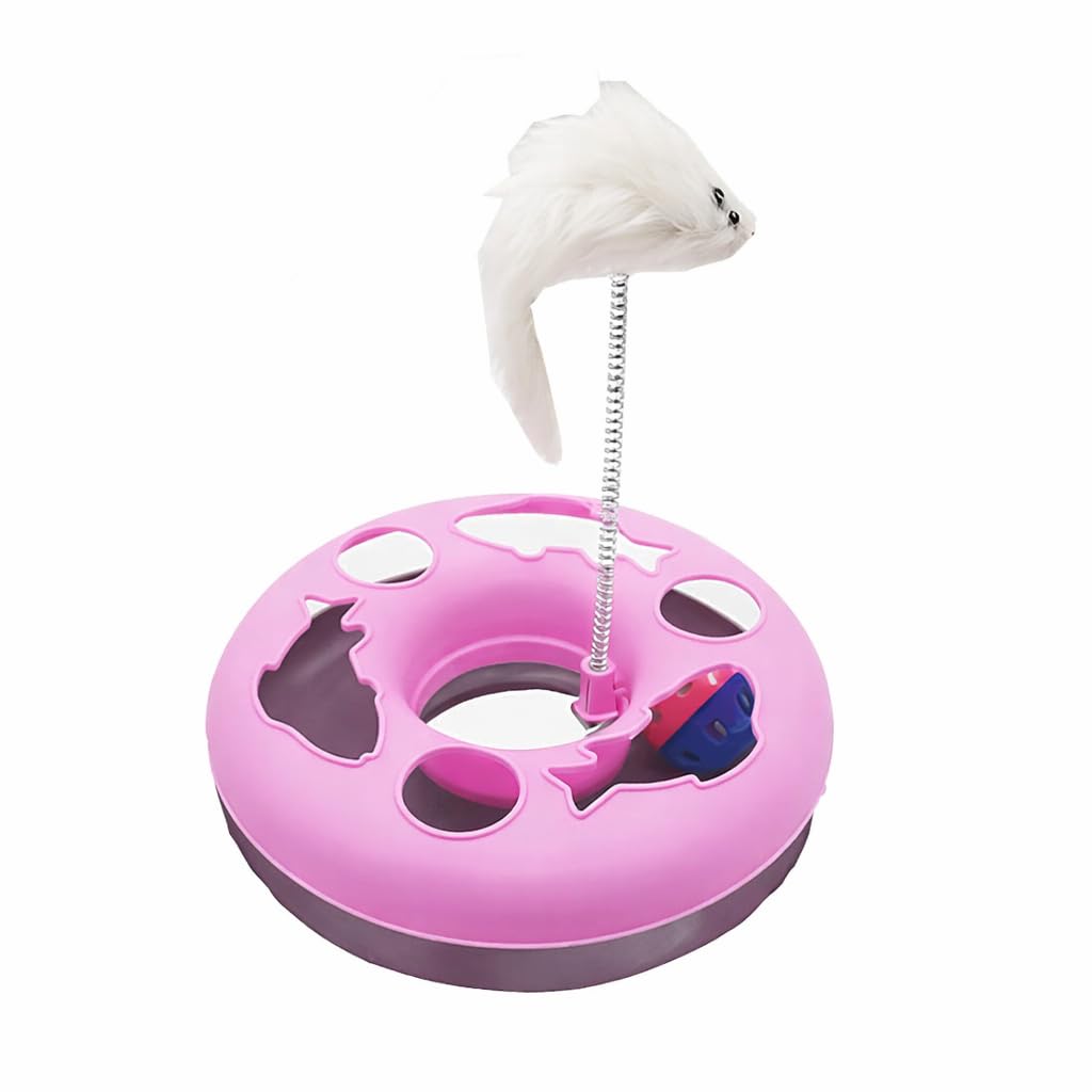 Kittupet Cat Teasing Toys For Indoor Cats  Interactive Roller Track Toy With Balls, Teaser Mouse & Catnip Spring | MultiLevel 