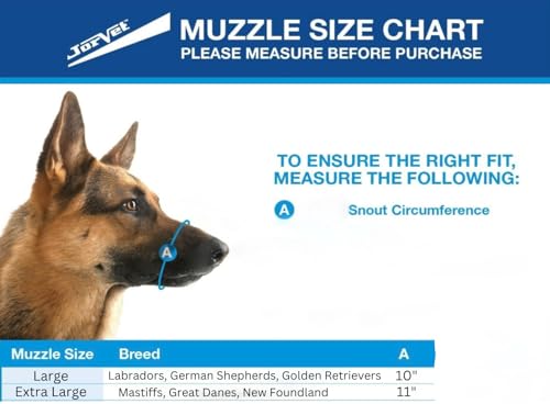 JorVet Extra Large Leather Muzzle for Dogs - Brown, Model J0230E, Durable and Comfortable Design
