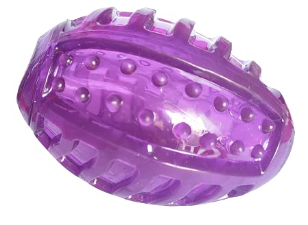 Psk Pet Mart Dog Chew Toy Transparent Rugby Ball (Medium) (Purple)