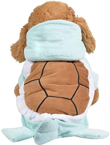 Dog Cat Halloween Costumes - Pet Turtle Cosplay Clothes, Adorable Flannel Tortoise Puppy Pajama Outfit, Soft Velvet Christmas Doggie Hoodies, Funny Fleece Sweater For Small Medium Large Dogs, 2Xlarge