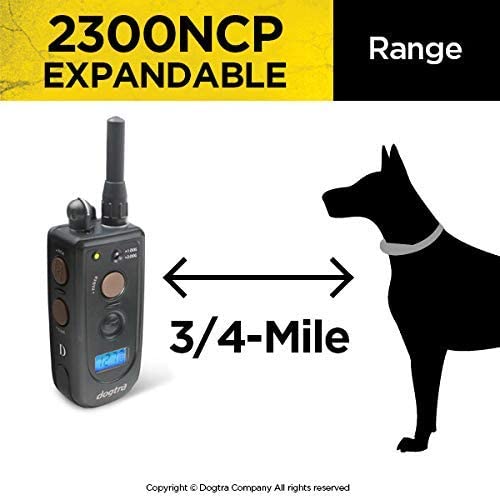 Dogtra 2300NCP Expandable 2-Dog Remote Training E-Collar, Black, Synthetic, 3/4-Mile Range