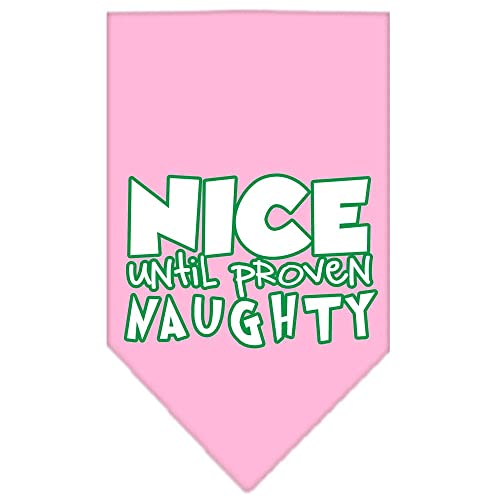 Mirage Pet Products 66-164 LGLMG Nice Until Proven Naughty Screen Lime Green Print Bandana, Large