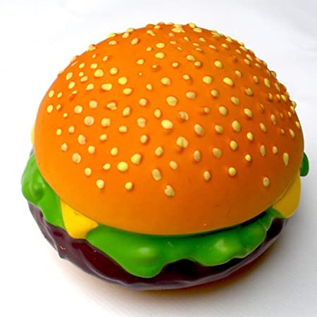 Pet Monatry Latex Squeaky Burger Toys For Dog And Puppy (Medium)