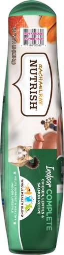 Rachael Ray Nutrish Indoor Complete Premium Natural Dry Cat Food, Chicken with Lentils & Salmon Recipe, 14 Pounds (Packaging May