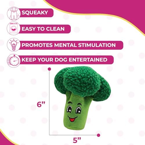 Broccoli Dog Toy With Squeaker - Plush, Interactive & Stimulating For Puppy