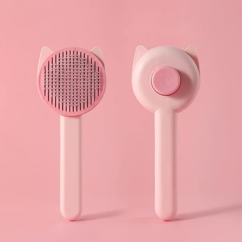 Kittupet Pet Grooming Brush Cat Deshedding Brush, SelfCleaning Slicker Cat Brushes For Long And Short Hairied Cats Dogs, Kitten