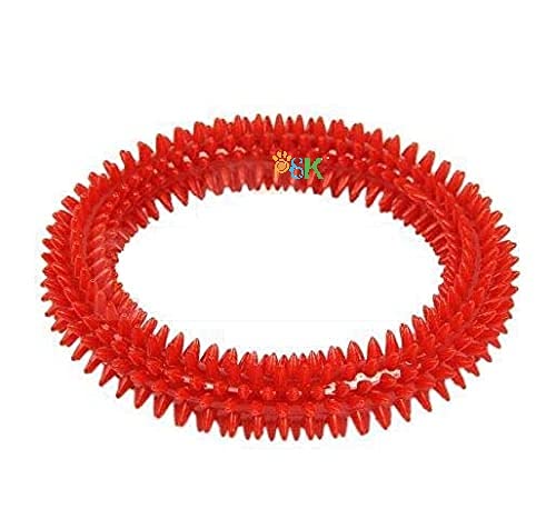 Psk Pet Mart Rubber Chew Spike Ring Dog Toy (Red Color) /Colour May Very Pack In 1 Pcs