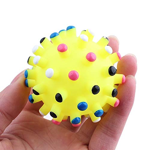 Dog Trust Chew Rubber Spike Squeaker Sound Ball Toy For Small To Medium Pets  (Color May Vary).