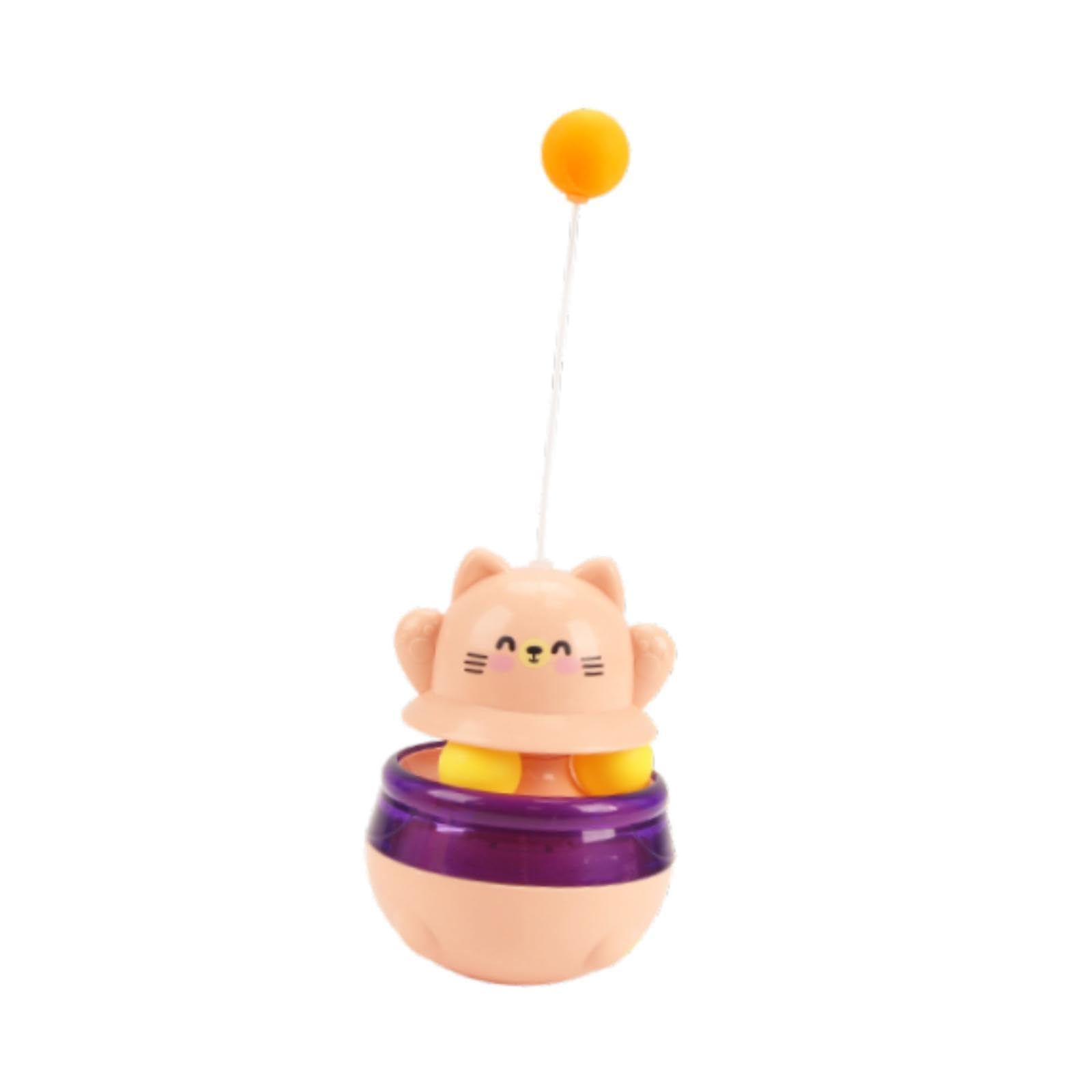 Myaddiction Tumbler Cat Treat Ball Enrichment Toys Interactive For Kitty Indoor Cats Dog Pink