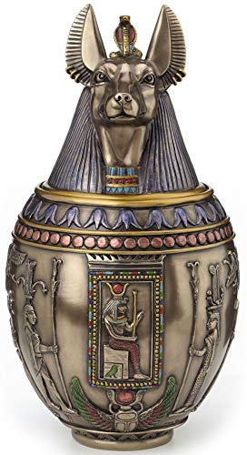 Rare Egyptian Anubis Dog Memorial Urn Canopic Jar