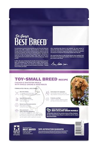 Dr. Garys Best Breed Small Breed Recipe Made in USA [Natural Dry Dog Food for All Breeds and Sizes] - 4lbs, Dark Brown (7-22301