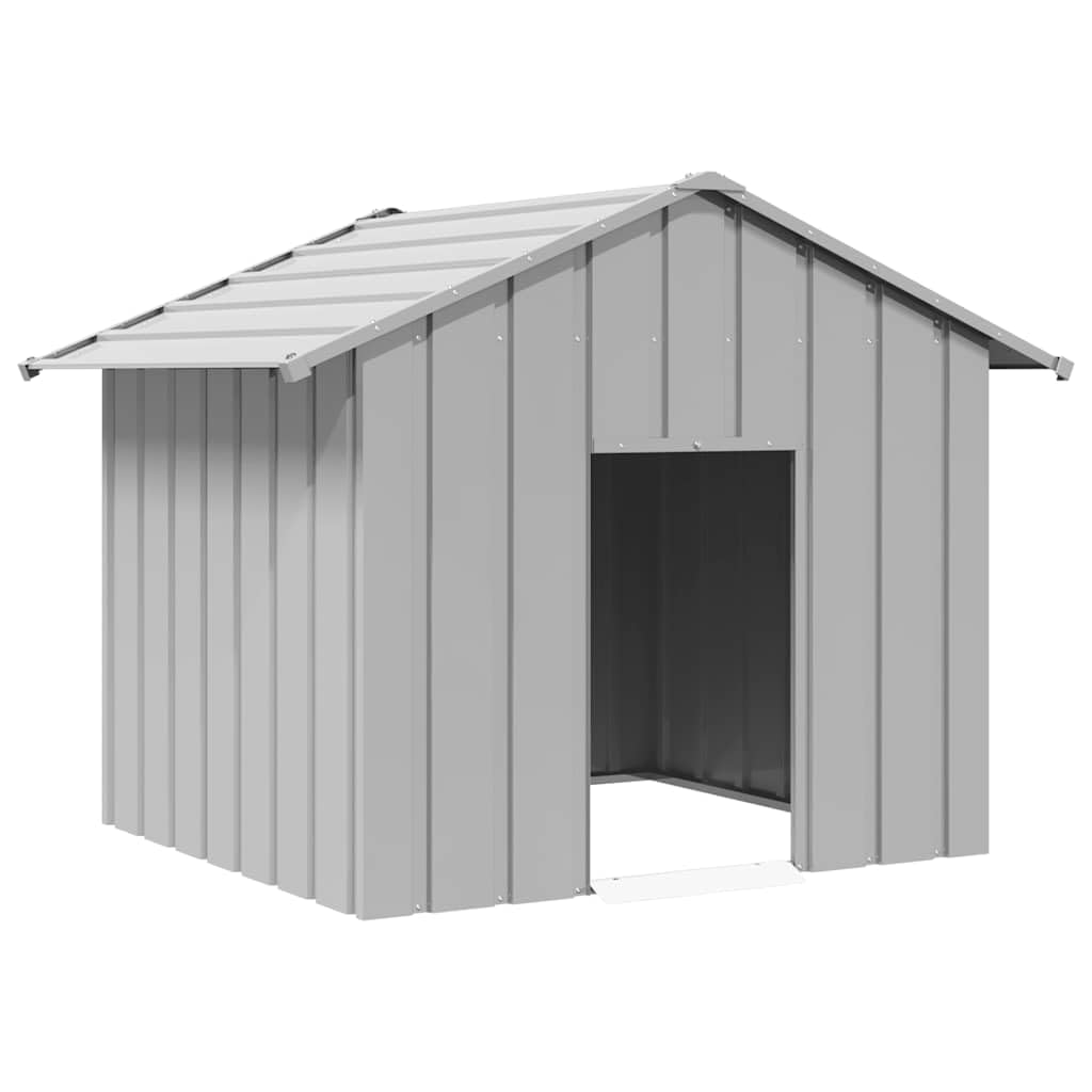 vidaXL Dog House Grey Galvanized steel 51.6 x 39.8 x 40.2 in Dog House