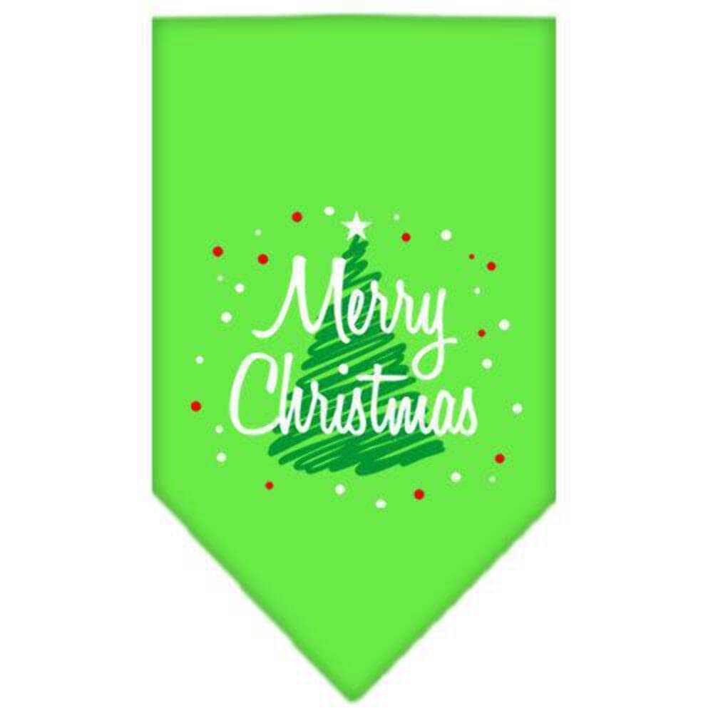 Mirage Pet Products Scribble Merry Christmas Screen Print Bandana for Pets, Small, Black