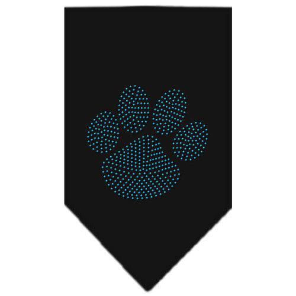 Mirage Pet Products Paw Blue Rhinestone Bandana, Small, Cocoa