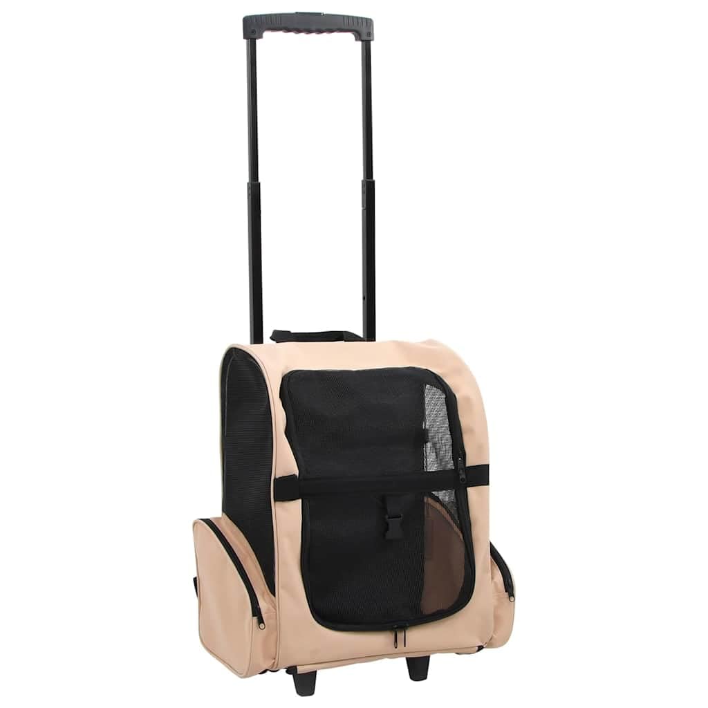 vidaXL Foldable Multipurpose Pet Trolley Beige, 170192