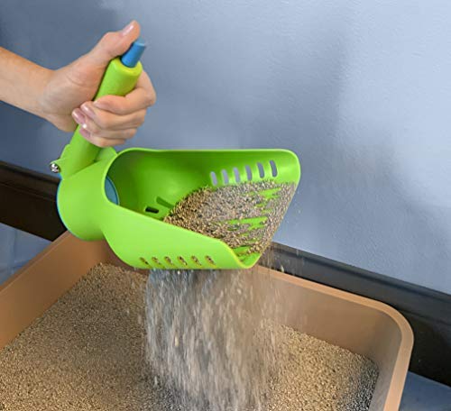 Duke-N-Boots Cat Litter Scoop and Release - Easy Disposal Scooper for Litter Box, Patented Quick Button Release Design - Litter