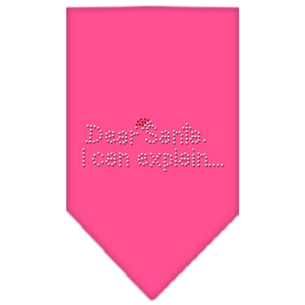 Mirage Pet Products Dear Santa Rhinestone Bandana, Large, Bright Pink