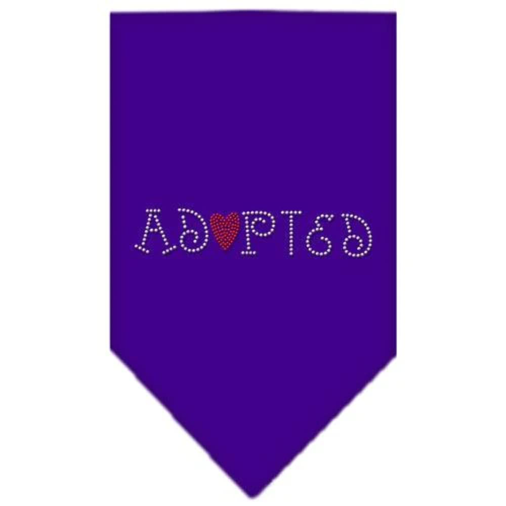 Mirage Pet Products Adopted Rhinestone Bandana, Large, Purple