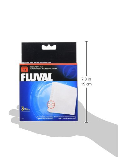 Fluval C3 Poly Foam Pad - 3-Pack, Polyester, White, Model 14009