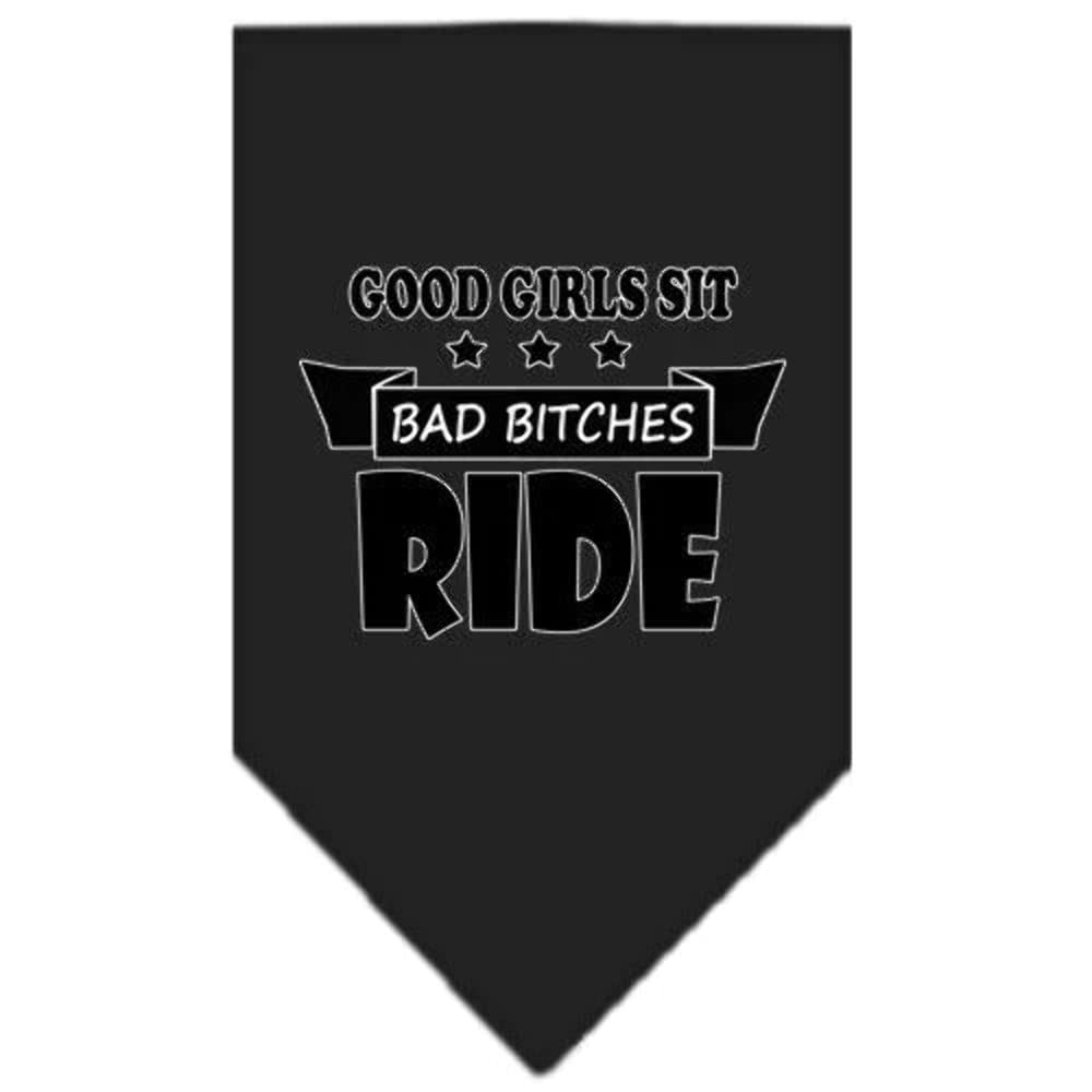 Mirage Pet Product Bitches Ride Screen Print Bandana Turquoise Large