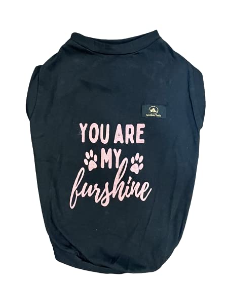 Golden Tails You Are My Furshine TShirt For Dogs And Cats (Black, Small 14Inch)