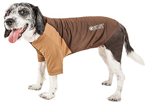 Pet Life Active Hybreed 4-Way Stretch Two-Toned Performance Dog T-Shirt, X-Large, Brown
