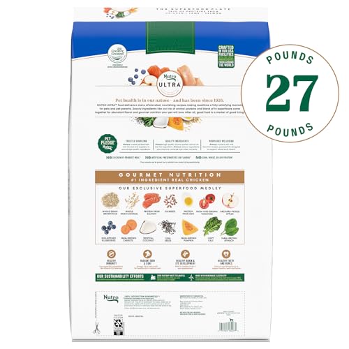 Nutro Ultra Large Breed Puppy Dry Dog Food, Chicken, Lamb and Salmon Protein Trio, 27 lb Bag