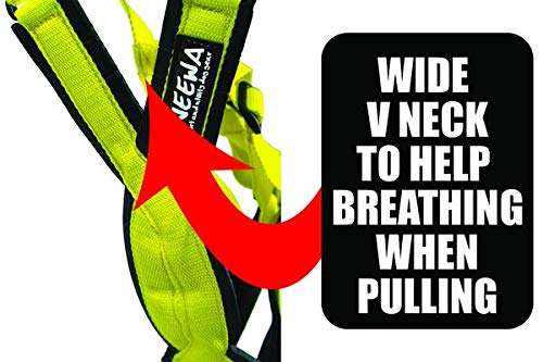 Neewa Adjustable Sled Pro Harness (Large, Yellow), Dog Harness Large Breed, Dog Pulling Harness, Giant Dog Harness, Sled Harness For Pulling, Great For Dog Joring