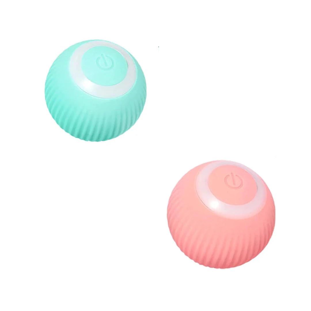 Healing Leaf Smart LED 360 Cat Toy Ball (42mm), Interactive Rechargeable Rotating Ball with Led Light.Cat and Dog Chasing Automa