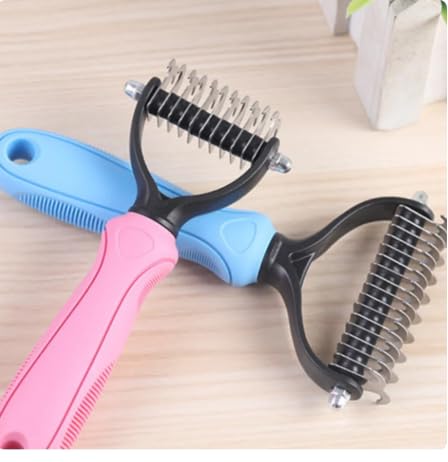 Dog Trust 1Pcs Dog Hair Brush For Grooming | Dual Head Stainless Steel Dog Comb | Cat Grooming Brushes | Pet Grooming Brush For 