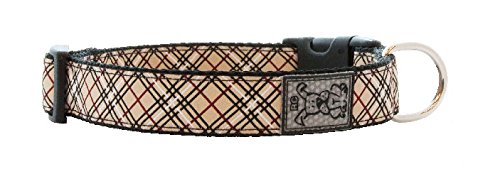 Rc Pets 1 Inch Adjustable Dog Clip Collar, Large, Tan Tartan