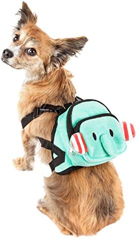 Pet Life  Dumbone Dualpocketed Compartmental Animated Dog Harness Backpack, Blue  Small