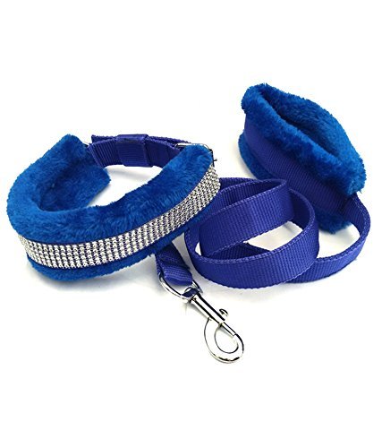 Munchos Dog Collar & Leash With Soft Fur  Medium 1Inchi
