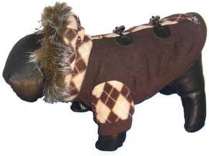 Designer Patterned Suede Argyle Sweater Pet Jacket