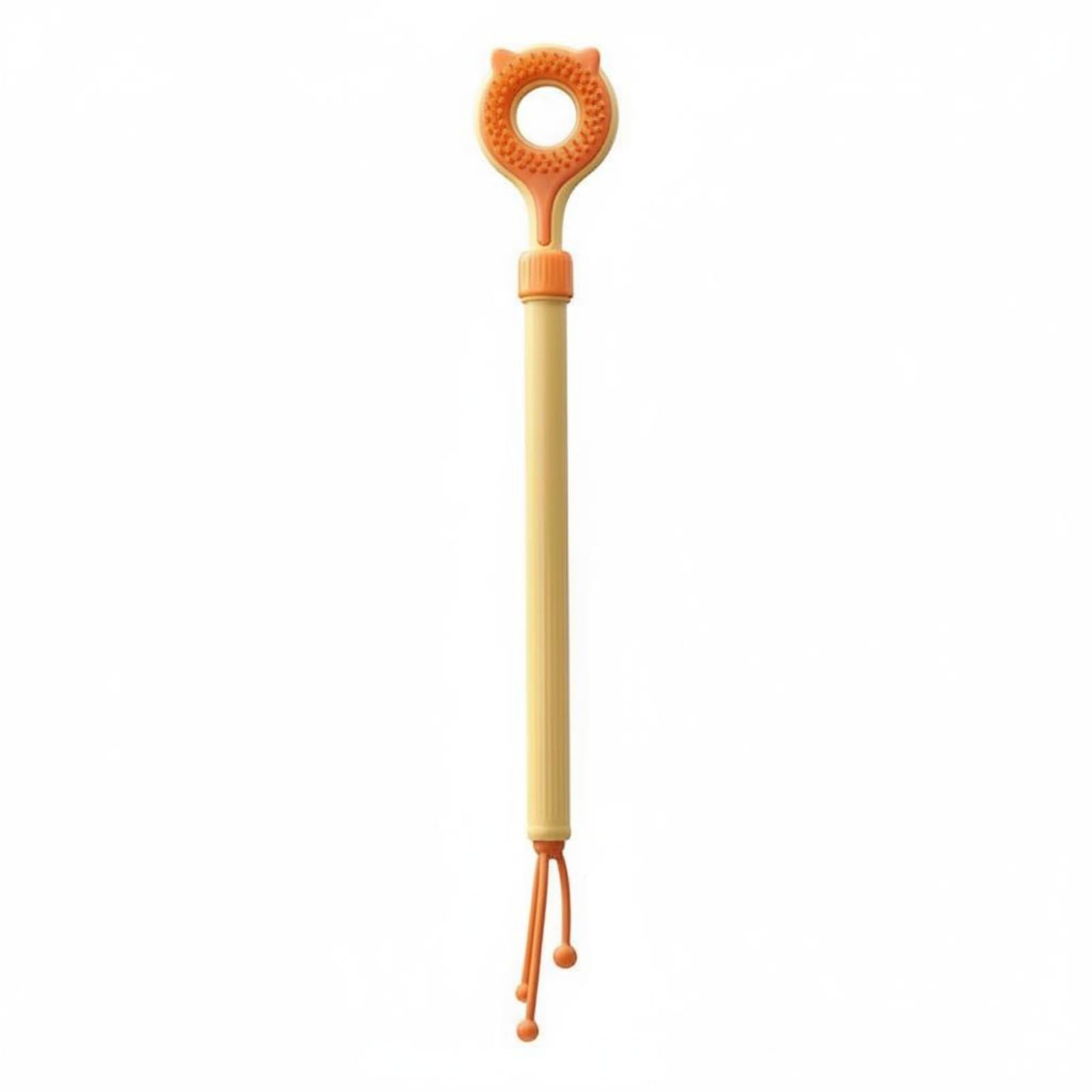 Enakshi Retractable Kitten Teaser Stick 2 In 1 Kitten Massage Wand DoubleSided Pet Massage Wand, Orange Yellow|Pet Supplies | C