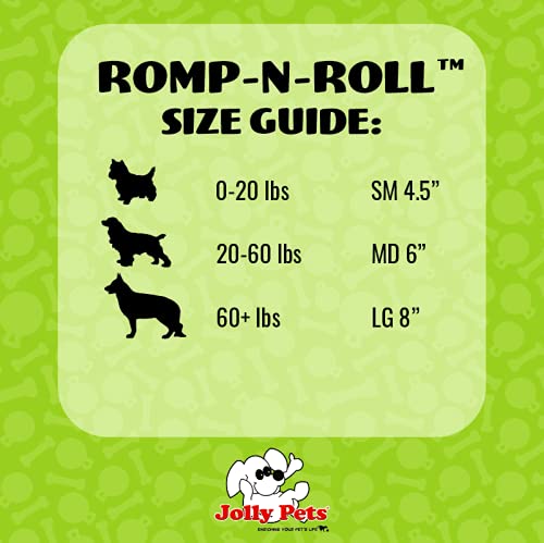 Jolly Pets Romp-N-Roll Rope And Ball Dog Toy, 6 Inches/Medium, Red (606 Rd)