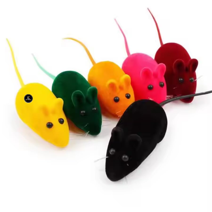 Psk Pet Mart Mouse Toy  6 Pieces Cats Mouse Plush Cat Toys Realistic Cute Kitten Mice Filled Polyfill Rat For Cat