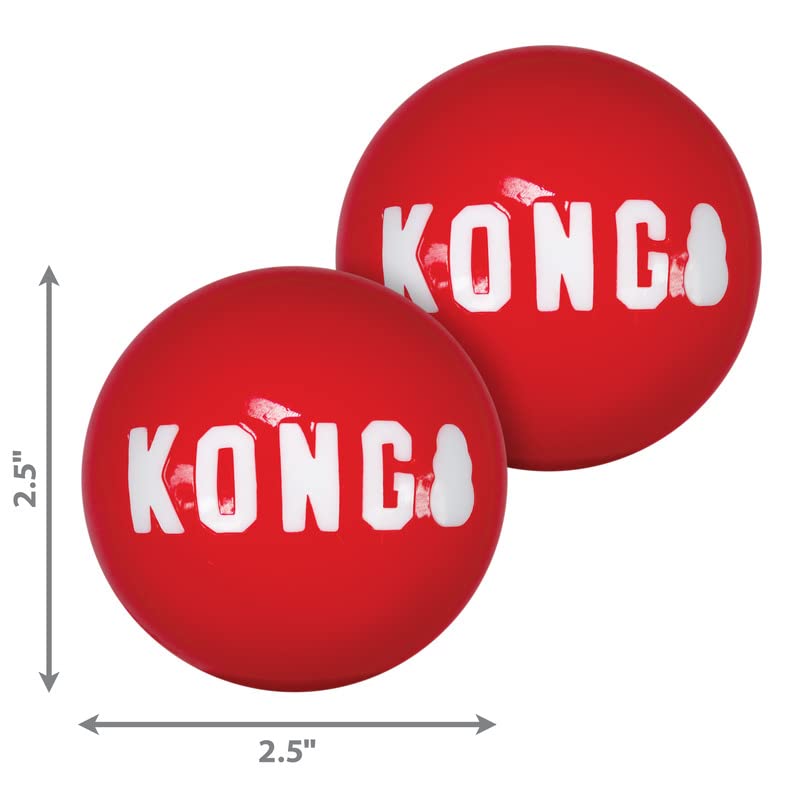 Kong - Signature Balls - 2 Pack Durable Ball For Chasing And Retrieving - For Medium Dogs