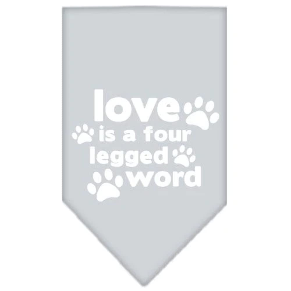 Mirage Pet Products Love is a 4 Leg Word Screen Print Bandana for Pets, Large, Light Pink