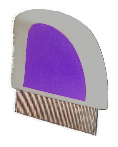 Enrych Mini Flea Pet Comb - Purple and Gray Plastic - Model 7738D